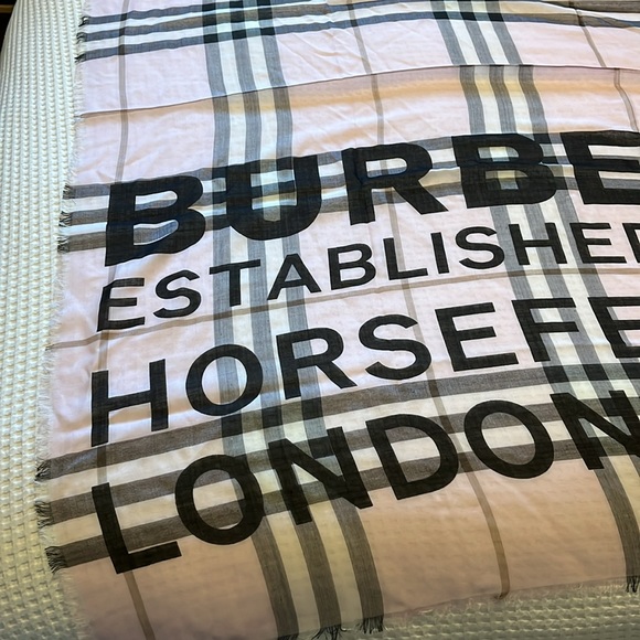 Burberry Accessories - Burberry Logo Check Wool and Silk Scarf